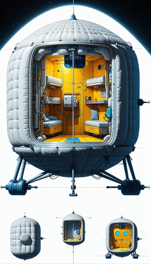 In The Image, There Is A Large, Round, White Spacecraft With A Yellow Interior