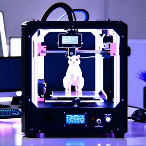 Tech Hdr Photography: 3d printer with neon accents