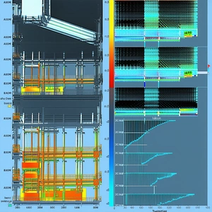 A Computer Graphic Is Displayed On A Screen, Showing A Building With A Lot Of Windows
