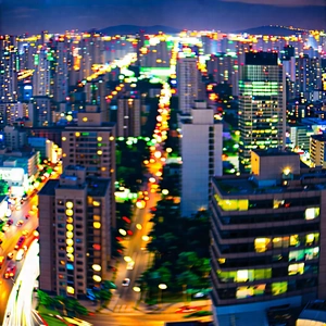 Urban Long Exposure Photography: Aerial View Of (city:1.12) Blocks With Cityscape Captured