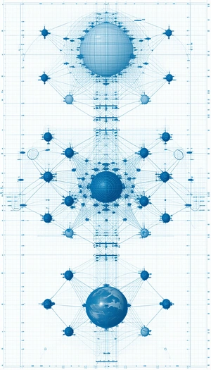 The Image Is A Blueprint Of A Large