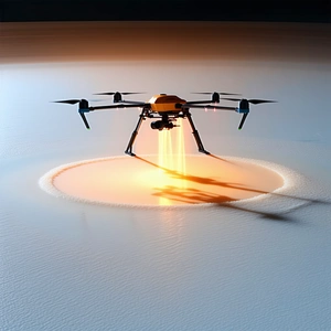 A Yellow And Black Helicopter Is Flying Over A Frozen Lake
