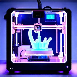 3d printer with neon accents