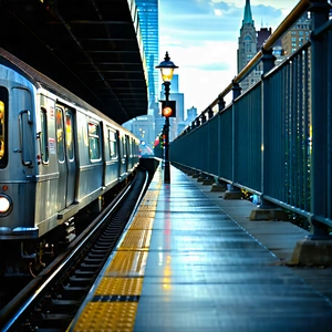 Urban Hdr Photography: City Subway In Main Avenue With Train Traveling