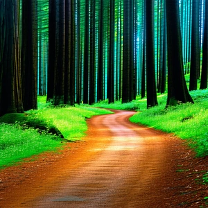 Nature Aerial Photography: Path Through Redwood Forest With Scenic Forest