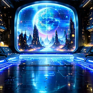 Futuristic Tech Startup Office With Futuristic Scene,