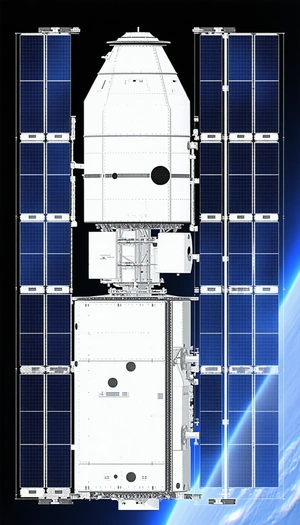 A Large Spacecraft With A Solar Panel On Its Side