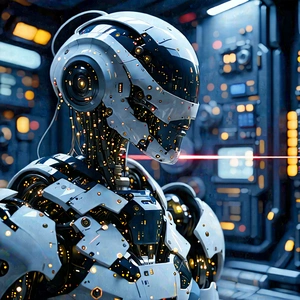 Robot With Laser Scanning With Image, There