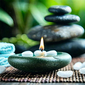 Lifestyle Professional Photography: Wellness Scene With Aromatherapy With Small, Candle