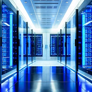 Tech Advertising Photography: (futuristic:1.4) server room