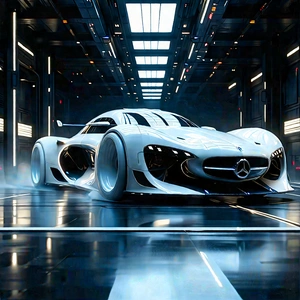 Automotive Technology In Manufacturing Facility With White Sports