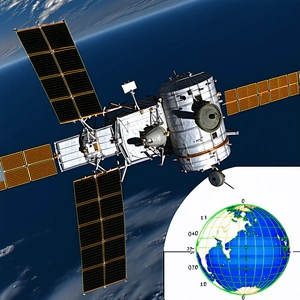 A Spacecraft With A Large Satellite Dish On Top Of It