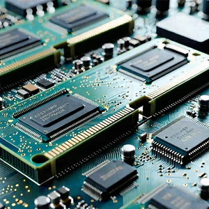 Tech Tilt-Shift Photography: Close-up of memory module
