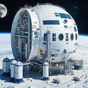 A Large, White, Dome-shaped Structure With A Large Window In The Center