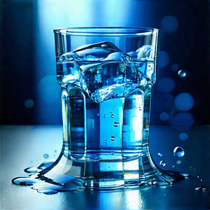 Abstract Food Photography: Liquid Assembly With Transparency With Blue Glass