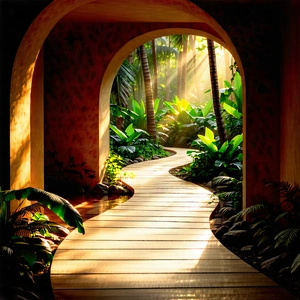 Nature Architectural Photography: Path Through Tropical Jungle With Image, There