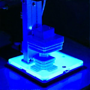 3d Printer With Blue Light (glow:1.15) With Blue Plastic