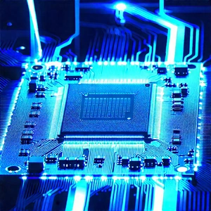 Microchip with blue light (glow:1.49)