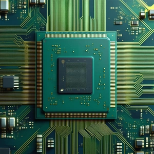 Tech Cinema 4D: Close-up of microprocessor