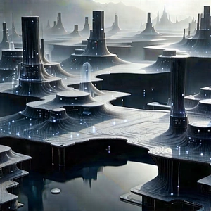 Artificial Intelligence Visualization With Futuristic Scene,