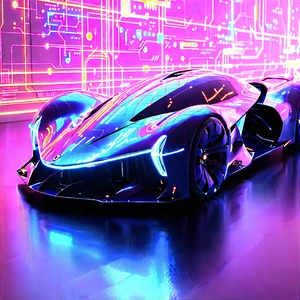 Innovative Electric Vehicle Design With Futuristic Purple