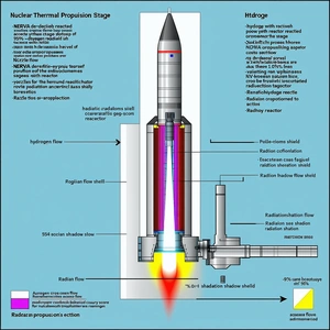The Image Is A Diagram Of A Rocket Engine, Showing The Various Components And Their Functions