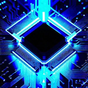 Microchip with blue light (glow:1.34)