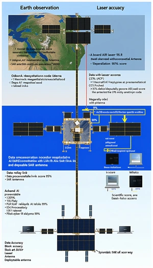 The Image Is A Diagram That Shows The Different Components Of A Satellite System