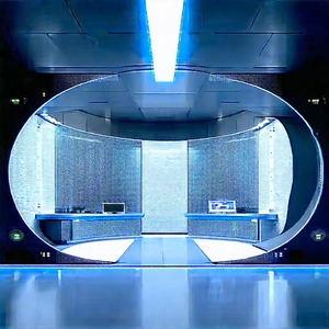 Futuristic Research Laboratory With Image, There