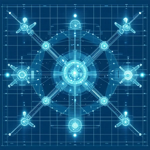 The Image Is A Blue And White Drawing Of A Futuristic Spacecraft