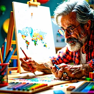 Lifestyle Commercial Photography: Parent enjoying creative hobby