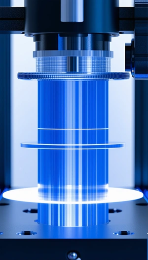 A Blue And Clear Plastic Object Is Sitting On A Table