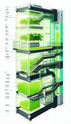 The Image Is A Drawing Of A Building With A Large Number Of Plants Growing On Its Sides