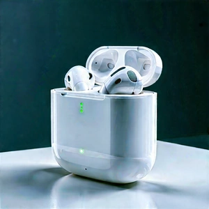 Wireless Earbuds With Holographic Display With White Charging