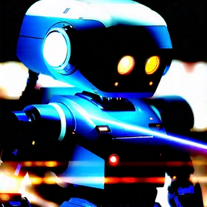 Robot with laser scanning