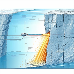 The Image Is A Cartoon Drawing Of A Water Pump, Which Is Located Under A Rock