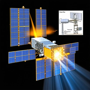 A Space Station With A Large Solar Panel On Its Side
