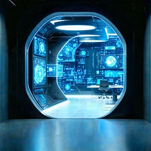 (futuristic:1.19) tech startup office