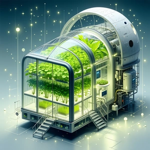 A Futuristic Greenhouse With A Large Dome-shaped Structure