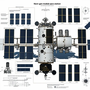 The Image Is A Diagram Of A Space Station, Showing Various Components And Their Functions