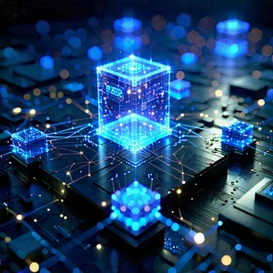 Blockchain Network Visualization With Blue White