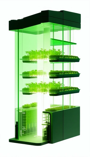 A Large Green Structure With A Series Of Shelves And Compartments