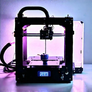3d Printer With Neon Accents With Printer Process