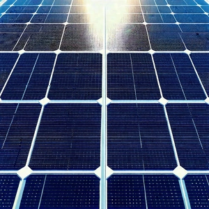 Tech Woodcut Print: Solar Panel With Digital Particles With Large Solar