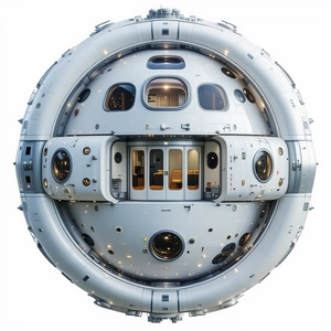 The Image Is A Close-up Of A Large, Round