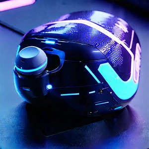 Wireless Earbuds With User Interface With Black Blue