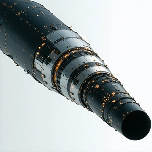 A Large, Black, And Shiny Cylinder With A Hole In The Middle