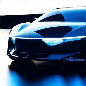 Innovative Electric Vehicle (design:1.15) With Futuristic Blue
