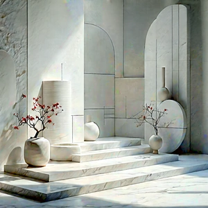 Abstract Diagram Style: Minimalist arrangement with subtle texture