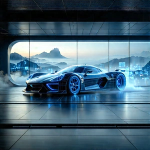 Automotive Technology In Research Center With Sleek